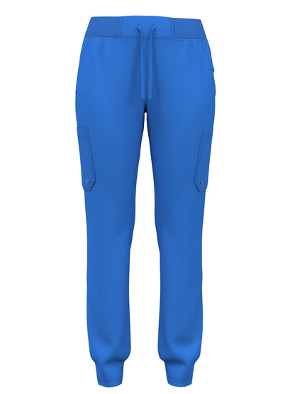 Scrub Pants for Women Jogger Pants with 5 Pockets Rib Waistaband Light Ultra Soft 4 Way Stretch 423