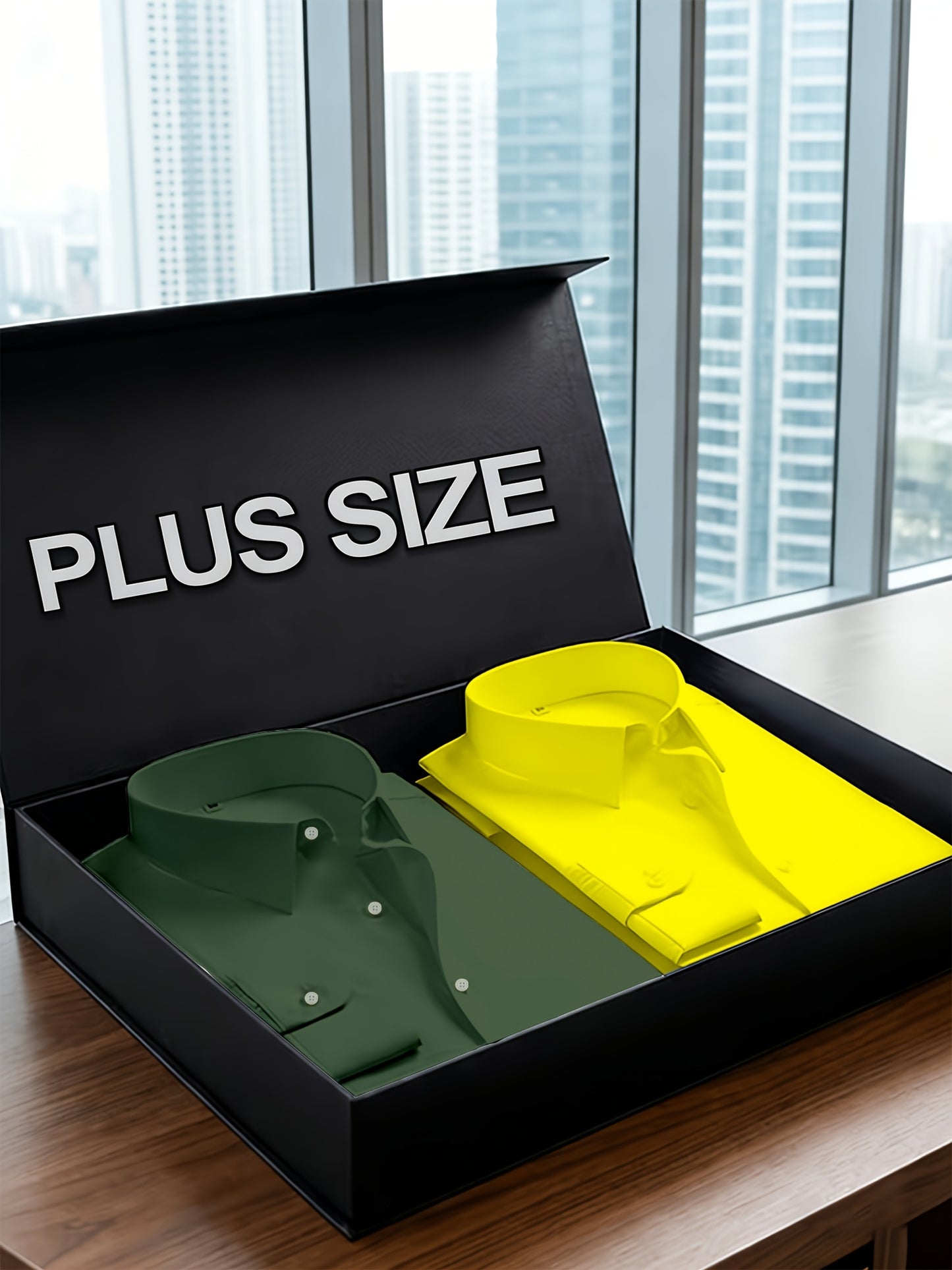2pcs Set Of Men'S Plus-size Long-sleeve Shirts, 2XL To 6XL Size Shirts For Chubby Men, Versatile Plus-size Shirts For Daily Commuting, Summer Cool Shirts, Easy-care Wrinkle-resistant Plus-size Business Shirts, Gifts For Family