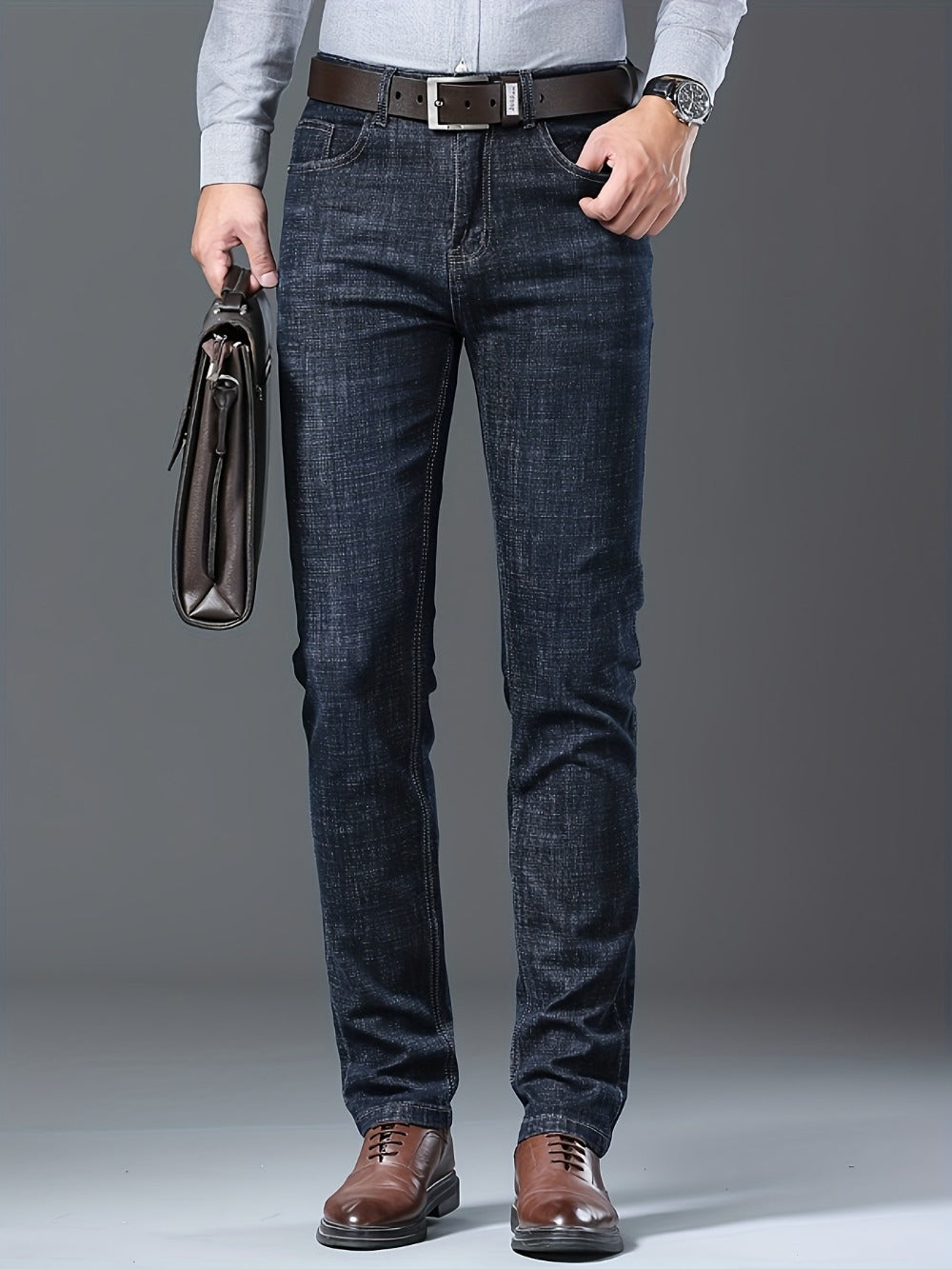 Men's Straight Leg Jeans - Vintage Wash Clean Finish