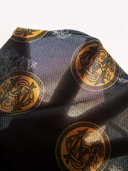 Men's Luxury Flat Corner Underwear - 5pcs Random Set, Elastic, Daily Casual, Black Golden Printed, A Great Gift for Him