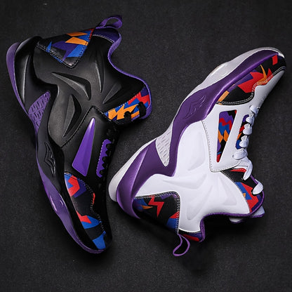 Women'S Geometric Graphic Non-slip Basketball Shoes, Non-slip Wear-resistant Athletic Sneakers, Fashion Basketball Training Shoes