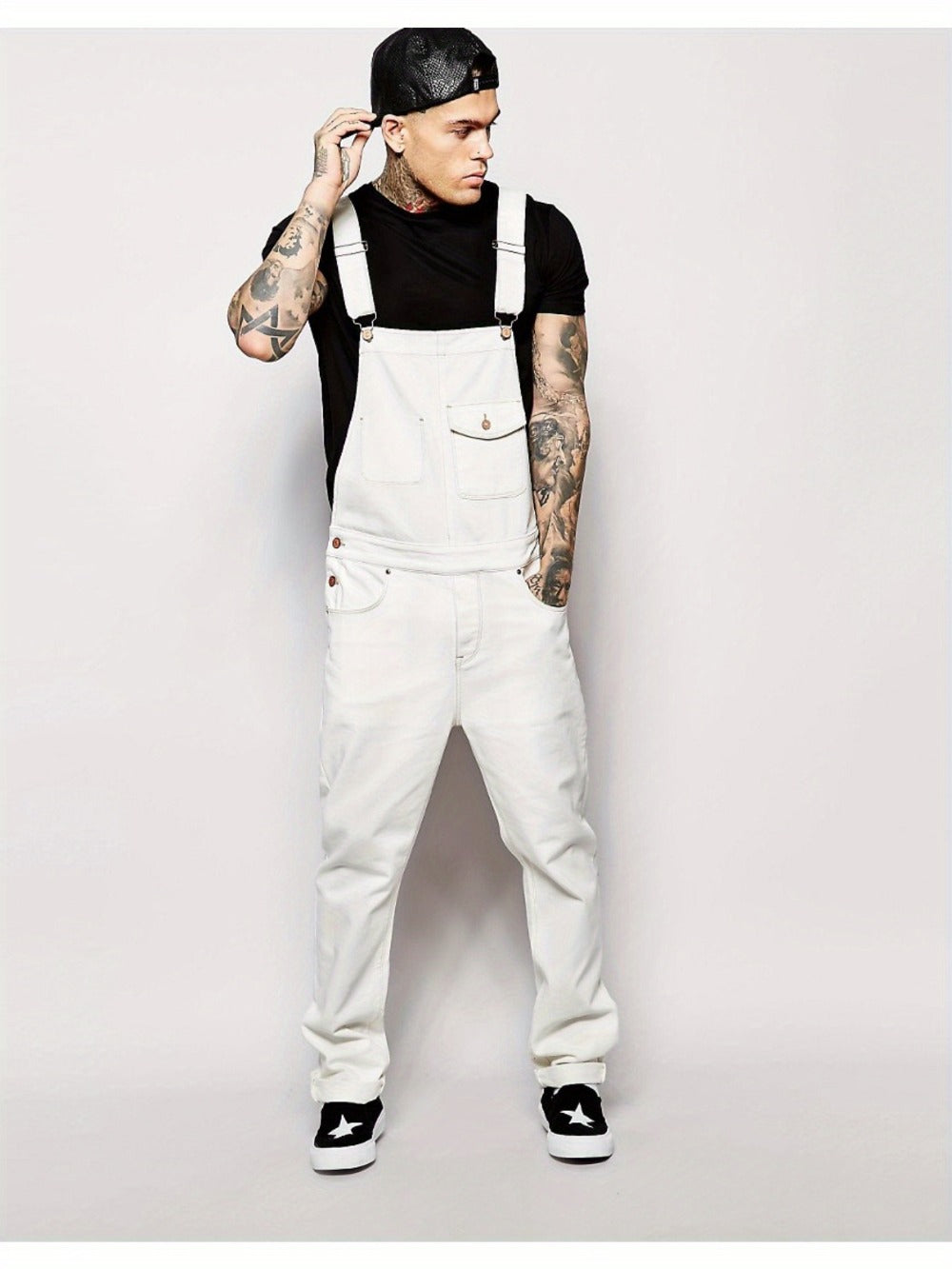 Men's Denim Overalls - Pocket Detail 500005