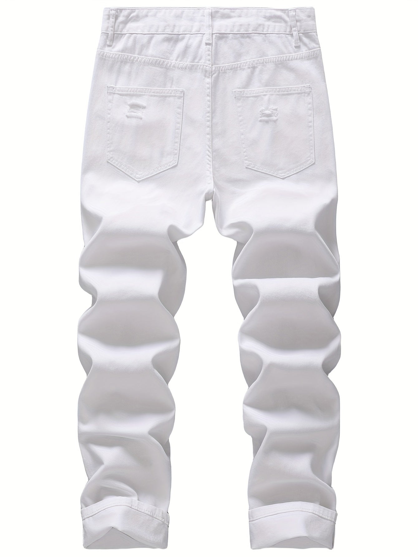 Men's Non-Stretch Ripped Tapered Denim Jeans - Distressed Streetwear Pants with Tapered, Ripped Hem & Flag Suitable for - Wear, Machine Washable Regular Fit for Urban Fashion and Casual Outfits