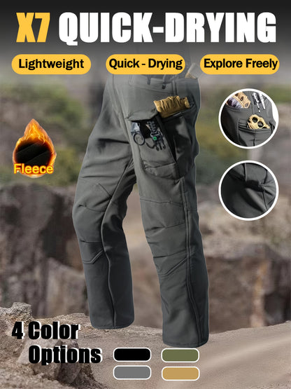 Men'S New Thickened Two-Piece Windproof Jacket And Hoodie Designed for Autumn And Winter, Featuring Multiple Pockets, Elastic Materials, And Warmth, Ideal for Hiking, Skiing, Fishing, And Outdoor Sports. Tactical Style with Breathable Fabrics