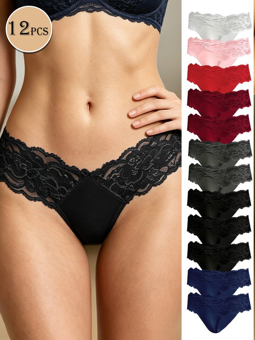 Women's 12-Pack Low-Rise Thongs - Floral Everyday Comfort