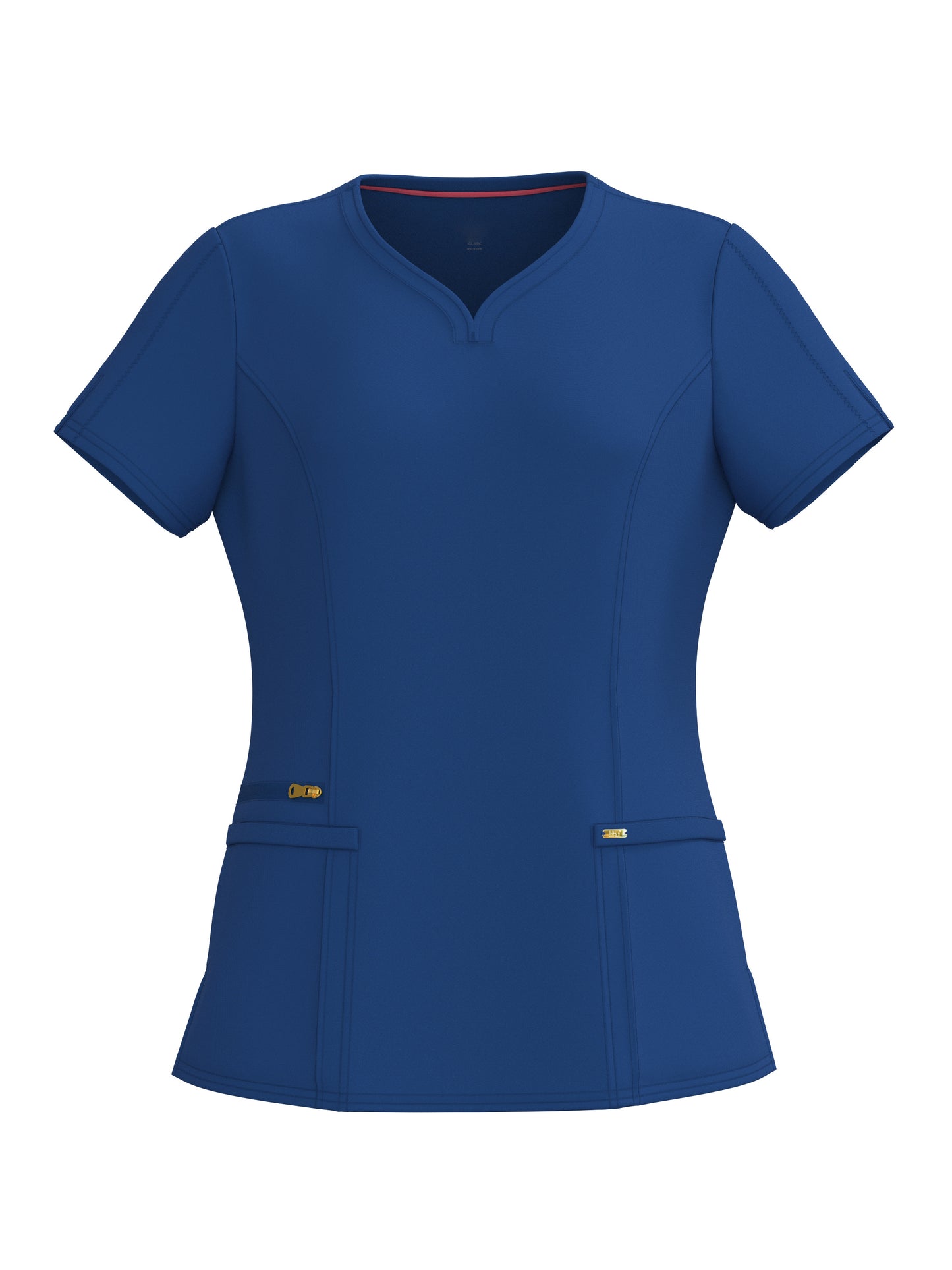 PandaFlex modern neck in Four-Way Stretch Fashion Scrubs Set V-Neck Short Sleeve Scrub Top & Straight Leg Cargo Pants for Nurses with zipper pockets 3372