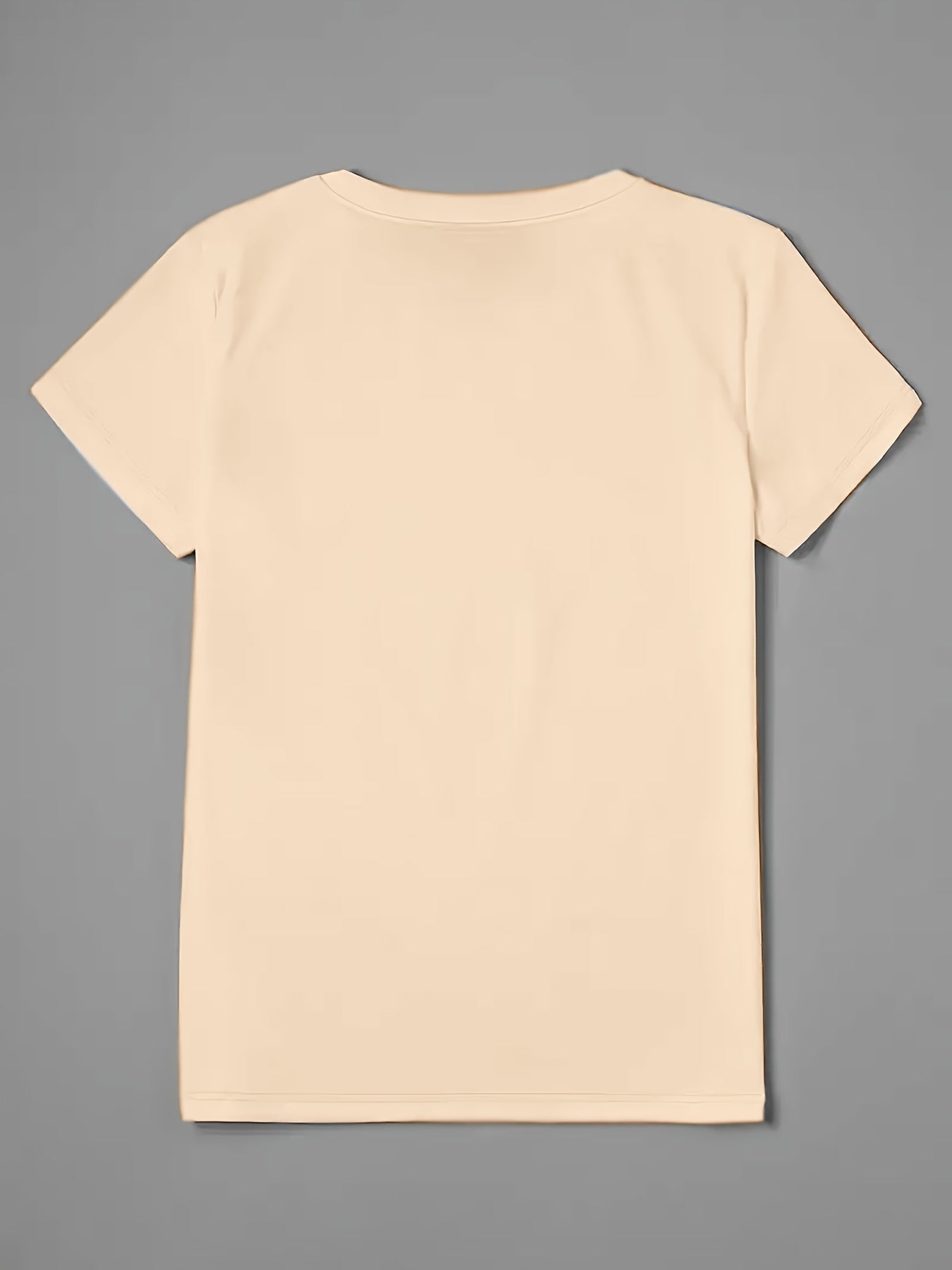Women's Initial/Letter/Number Print Short Sleeve Blouse -  Round Neck Top with A-Z Letters (for example: name, date, message) - Spring Summer Fall Casual Wear, Machine Washable, izable Fashion Apparel for Parties &