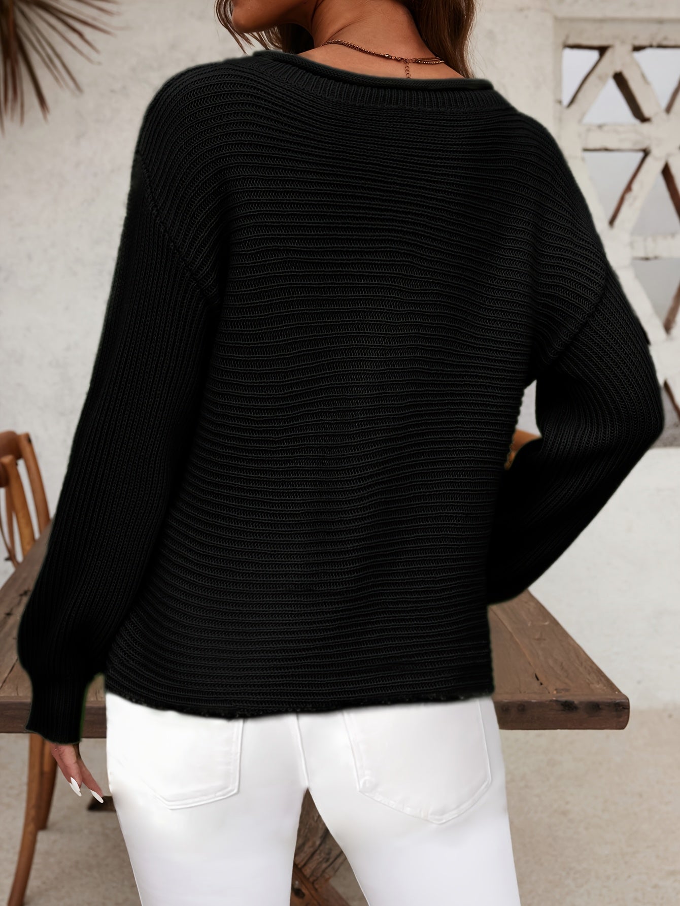 Women's Elegant One-Shoulder Sweater - Chic Drop Shoulder Off-the-Shoulders Pullover, Soft Long Sleeve Top for Fall/Winter, Party, Everyday & Formal Events - Women's Clothing, Winter Wardrobe, Slim Fit, Cozy Fabric, Stylish Blouse, Fashion Lovers