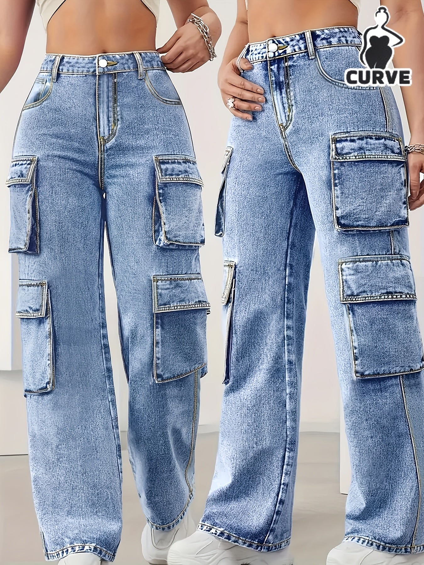 Increase The Size Of Plain Flip Pocket Book Bag Tooling Jeans Loose Version Of High Elastic Zipper Button Opening And Closing Four Seasons Can Wear Comfortable Plus Size Jeans.