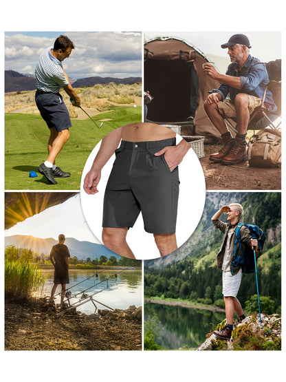 Men's Golf Shorts 9" Hiking Work Sports Casual Stretch Quick Dry High Quality Lightweight Work Shorts with 5 Pockets Quick Dry, Stretchy Comfort for Hiking & Leisur