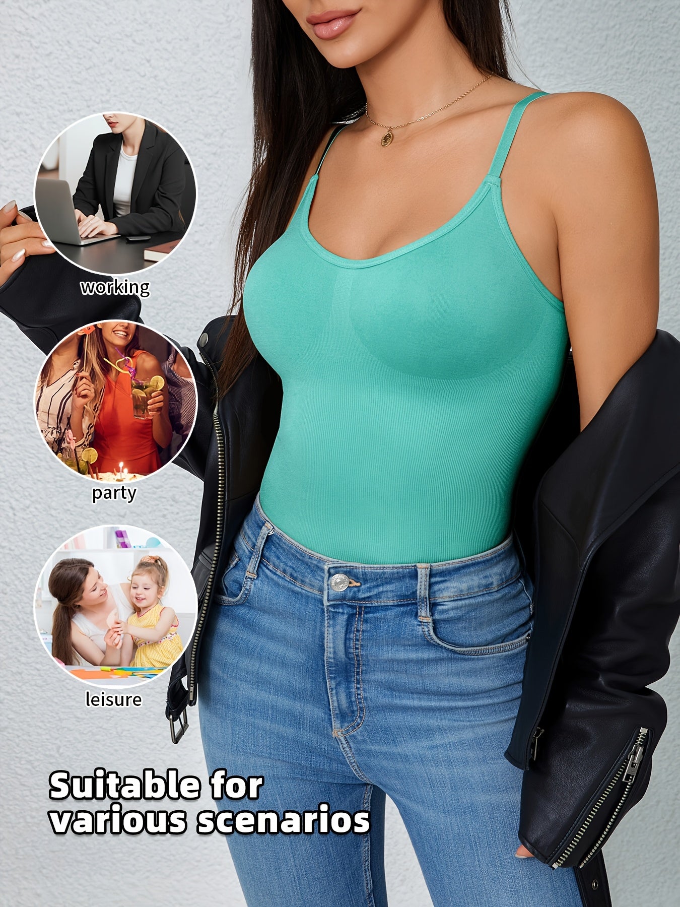3pcs Women'S Camisole Vest, Comfortable, Breathable, Sleeveless Bottom, Inner Layer, Shaping And Body Shaping Sports Bra