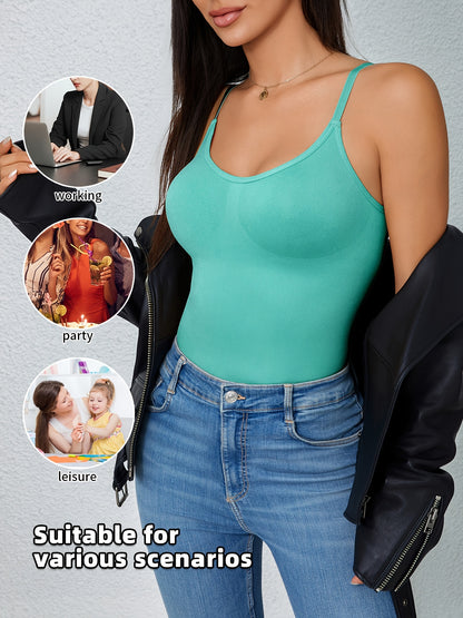 3pcs Women'S Camisole Vest, Comfortable, Breathable, Sleeveless Bottom, Inner Layer, Shaping And Body Shaping Sports Bra