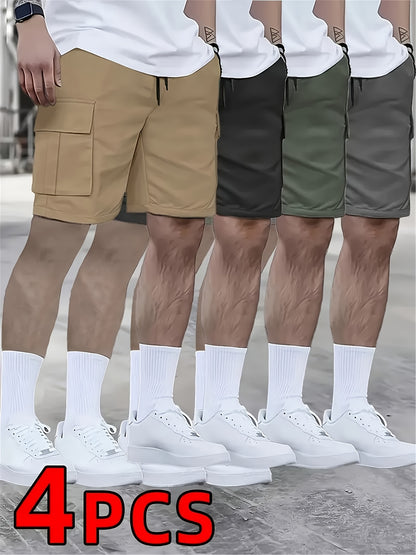 2026 Men's shorts casual loose shorts perfect choice large pocket workwear shorts summer workwear shorts Men's five quarter pants trendy straight leg casual five quarter shorts couple basketball pants 4pcs set for Game Day Fan Gear Football All Fans