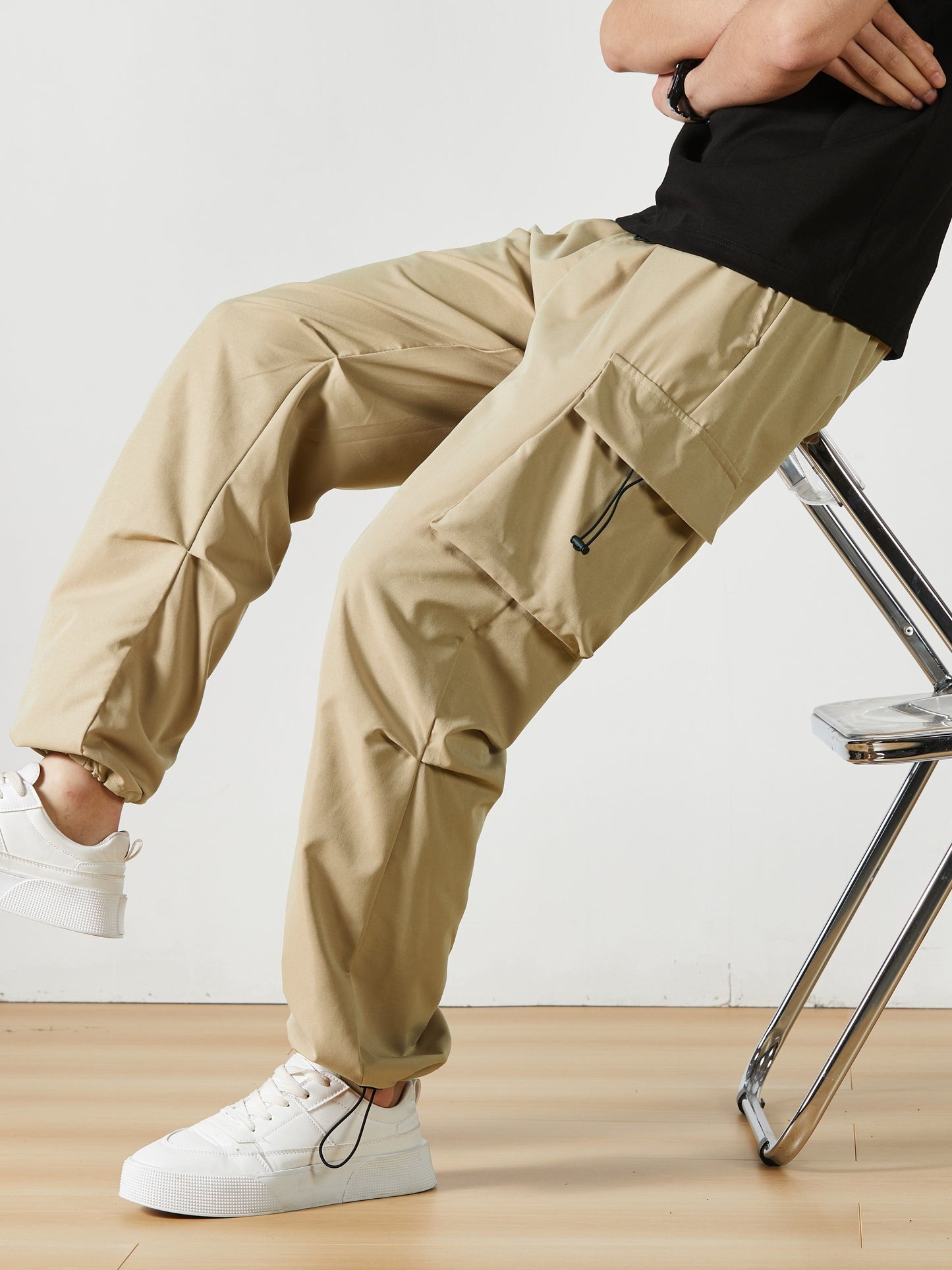 Men'S Straight-Leg Cargo Pants with Multiple Pockets, Suitable for Outdoor Street Fashion