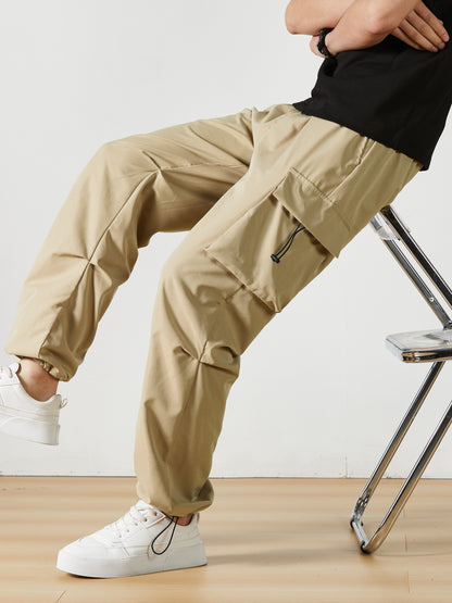 Men'S Straight-Leg Cargo Pants with Multiple Pockets, Suitable for Outdoor Street Fashion