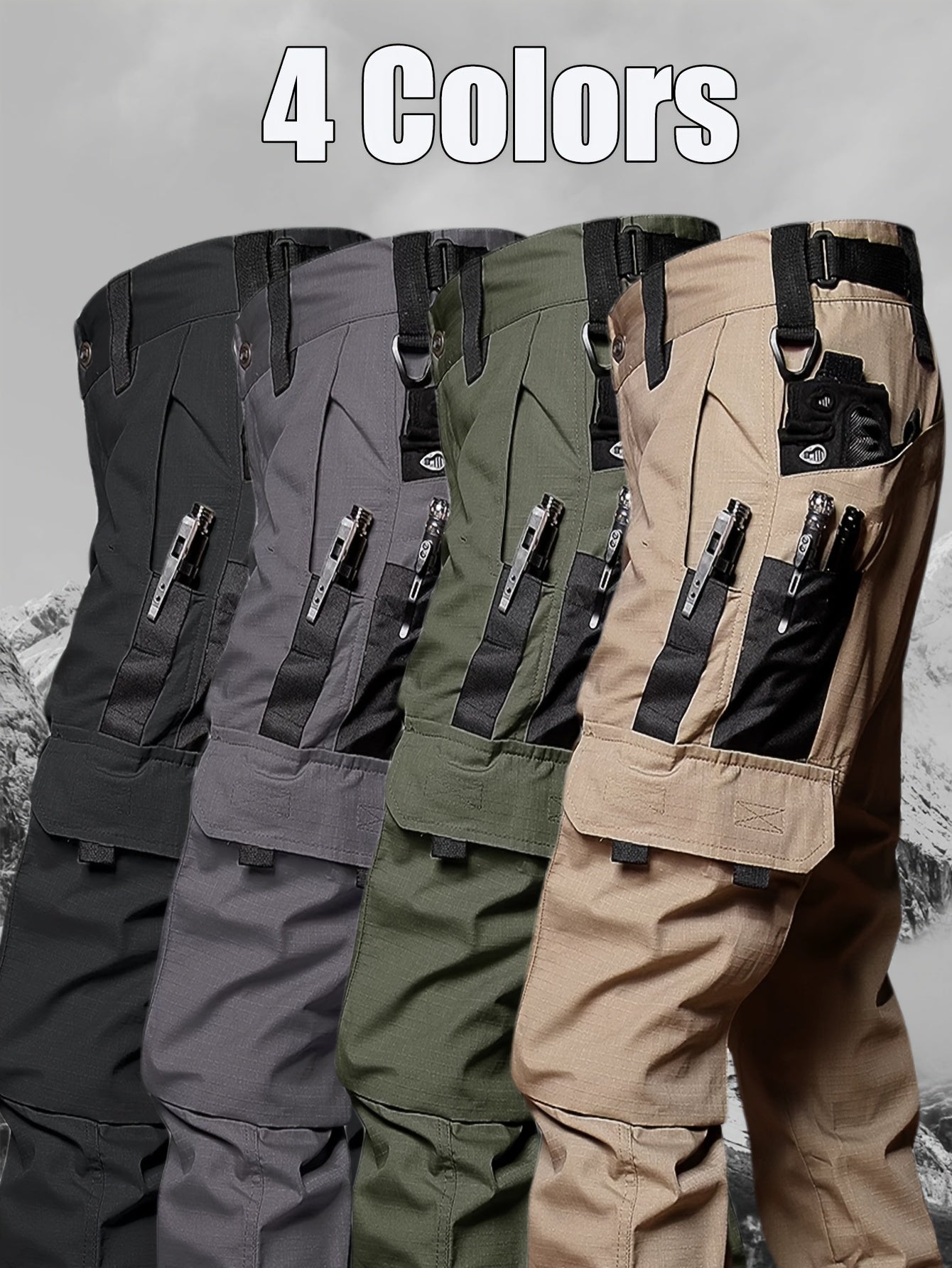 Men'S Tactical Cargo Pants - Quick-Dry Lightweight, Multi-Pocket Design, Regular Fit for Hiking, Camping, Outdoor Adventures (Belt Not Included), Hiking Pants, Adventure Clothing, Rugged Style, Scratchresistant Material, Utility Trousers
