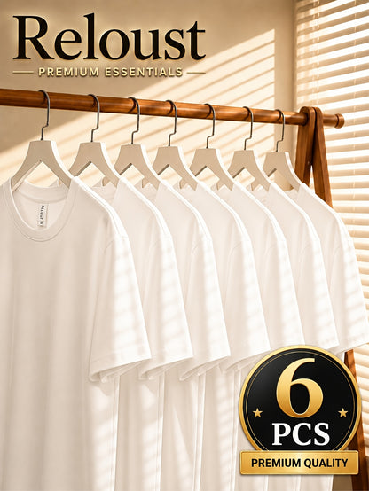 6pcs Men'S Moisture-Wicking T-Shirts, Quick-Dry Short Sleeve Athletic Tees, Loose Fit Crew Neck Design, Great For Gym, Running And Summer Activities, Ideal For Independence Day, Anniversary Celebration Gatherings And Gifts