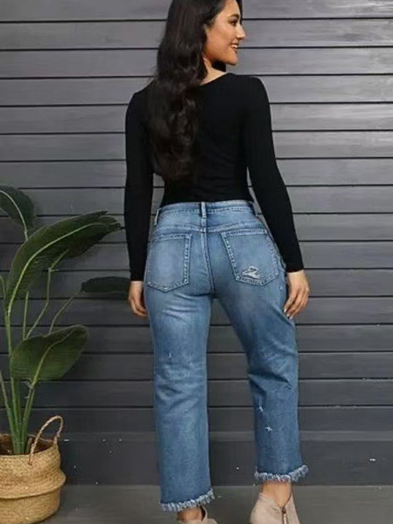 Autumn 2025 New Women's Casual Slim All-match Jeans Tassel Trouser Legs