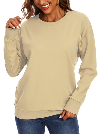 Women'S Autumn Winter Sweater, Long Sleeve Pullover Sweatshirt, Comfortable Casual Warm Style, Loose Fit Round Neck, Fashionable Street Style, 2026 Christmas Gift, Item, Essential Wardrobe Basic