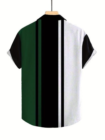 Men's Striped Shirt - Collared Short Sleeve 787493