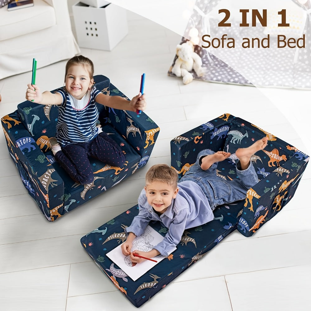 Kids Sofa Bed - Convertible Flip-Out Toddler Lounger