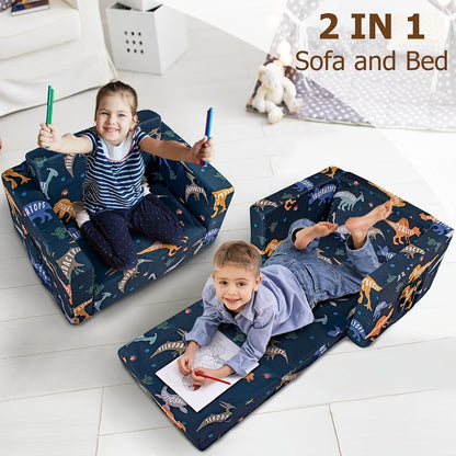 Kids Sofa Bed - Convertible Flip-Out Toddler Lounger