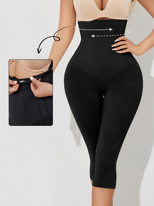 Solid High-Waisted Shaping Shorts Featuring an Anti-Slip Strip, Designed for Tummy Control And Butt Lifting. These Comfortable And Highly Elastic Shapewear Pieces Are Excellent for Abdominal And Hip Lifting
