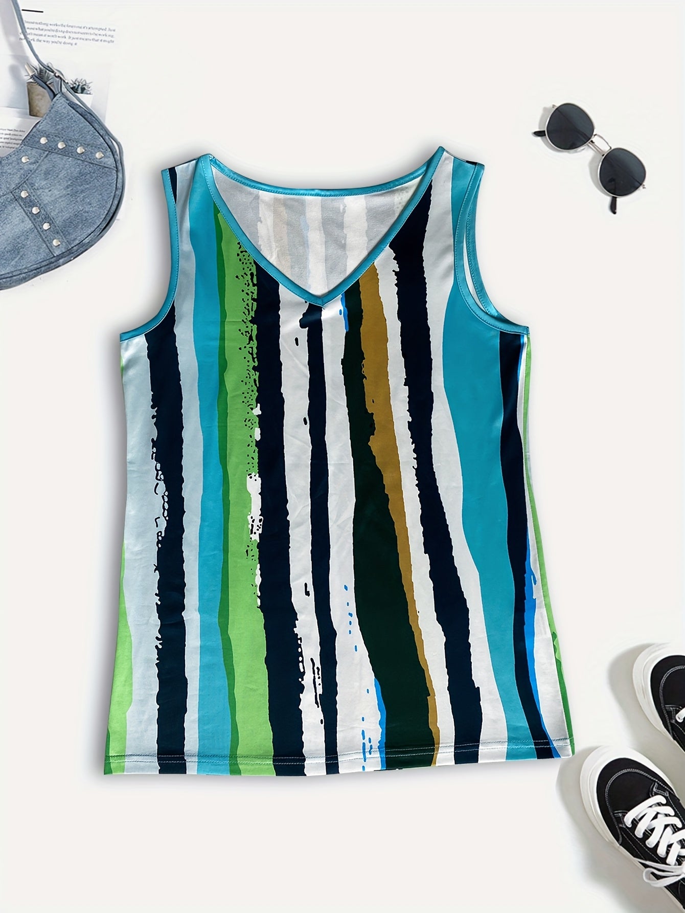 [Tie Dye Vest] Summer Leisure Vacation Style Tie Dye Printed Fashionable Vest for Women [Vacation Orientation