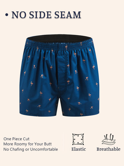 4 Packs Men's 100% Cotton Boxer Loose Fit Briefs Daily Wear & Sleeping underwear boxer shorts