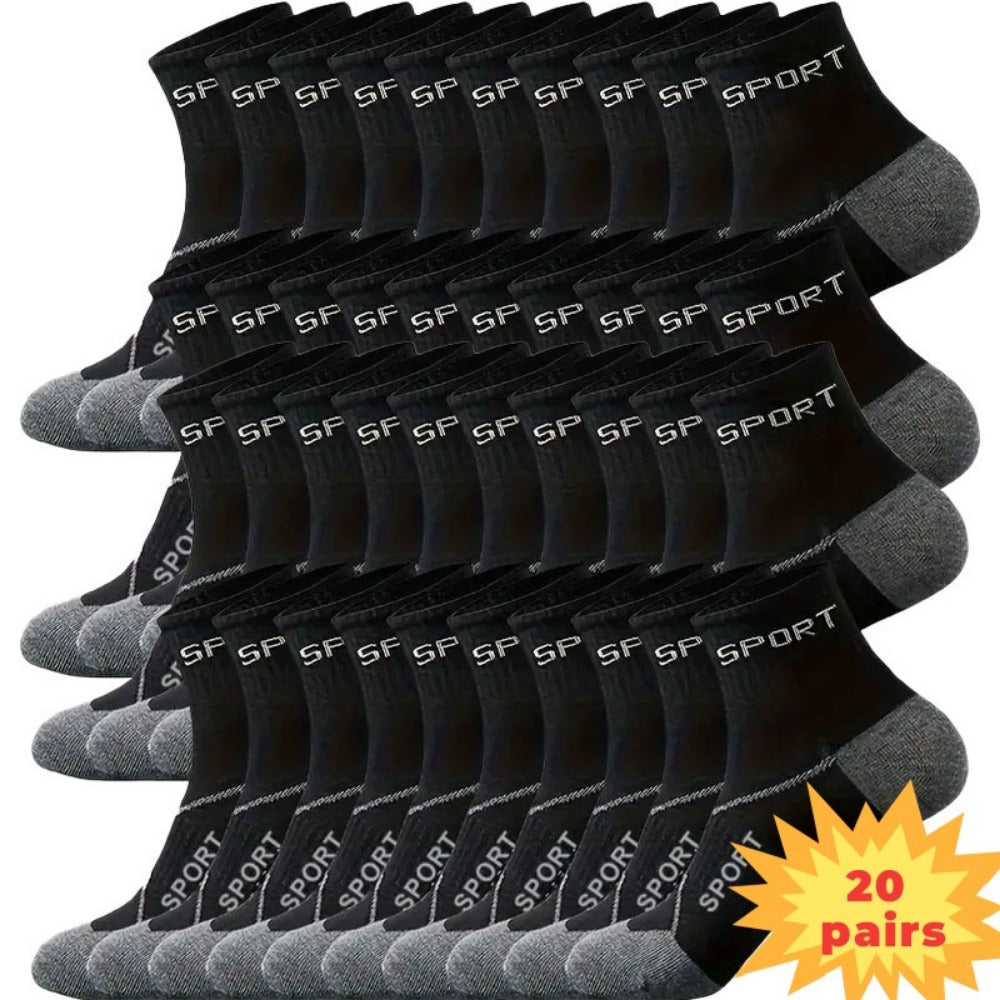 Men's Athletic Socks - 20-Pair Pack