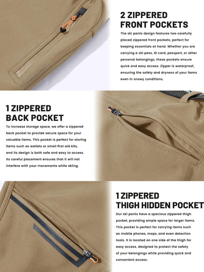 Men's Winter Fleece Pants Outdoor Softshell Pants Thickened Warm Lined Camping Fishing Trekking Hiking Pants Casual Trousers