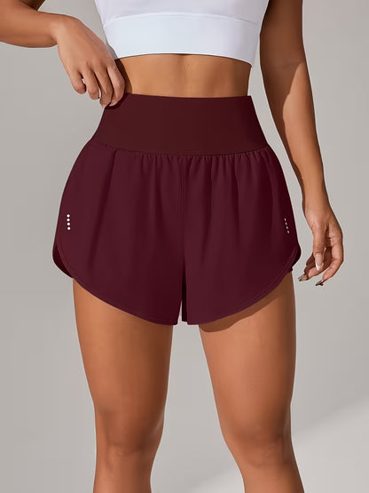 Women's Quick-Dry High-Stretch Yoga Shorts, Tummy Control and Anti-See-Through, Seamless Moisture-Wicking Athletic Swimwear, Suitable for Gym, Fitness, Running, Hot Springs, and Beach Vacations