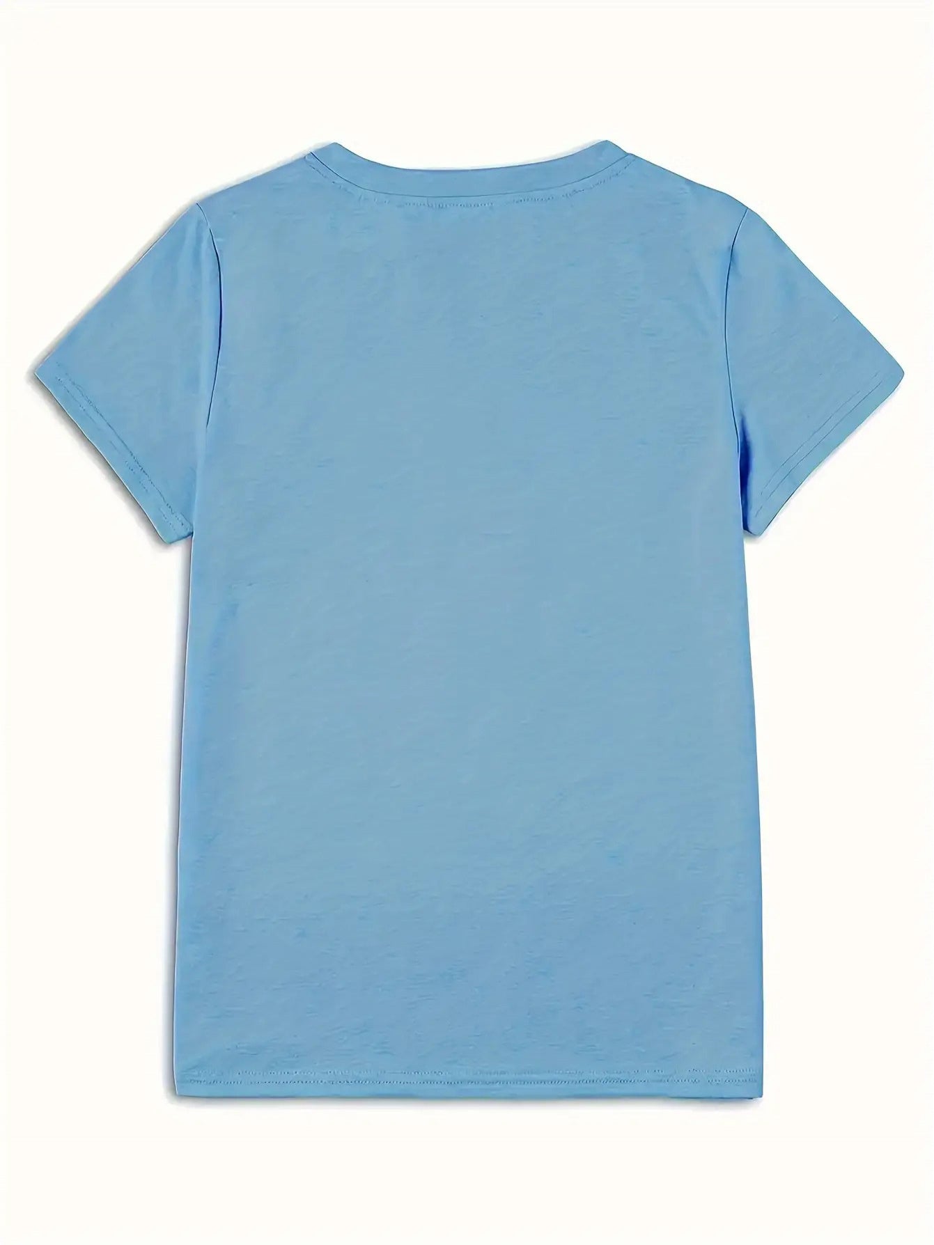 Plus Size, Women's Plus Size 1XL-5XL Bowknot & Print Short Sleeve T-Shirt - Glossy Casual Round Neck Blouse, Lightweight Spring Summer, Machine Washable Fit T-Shirts for Casual Attire (Plus Size Friendly) 1-5XL
