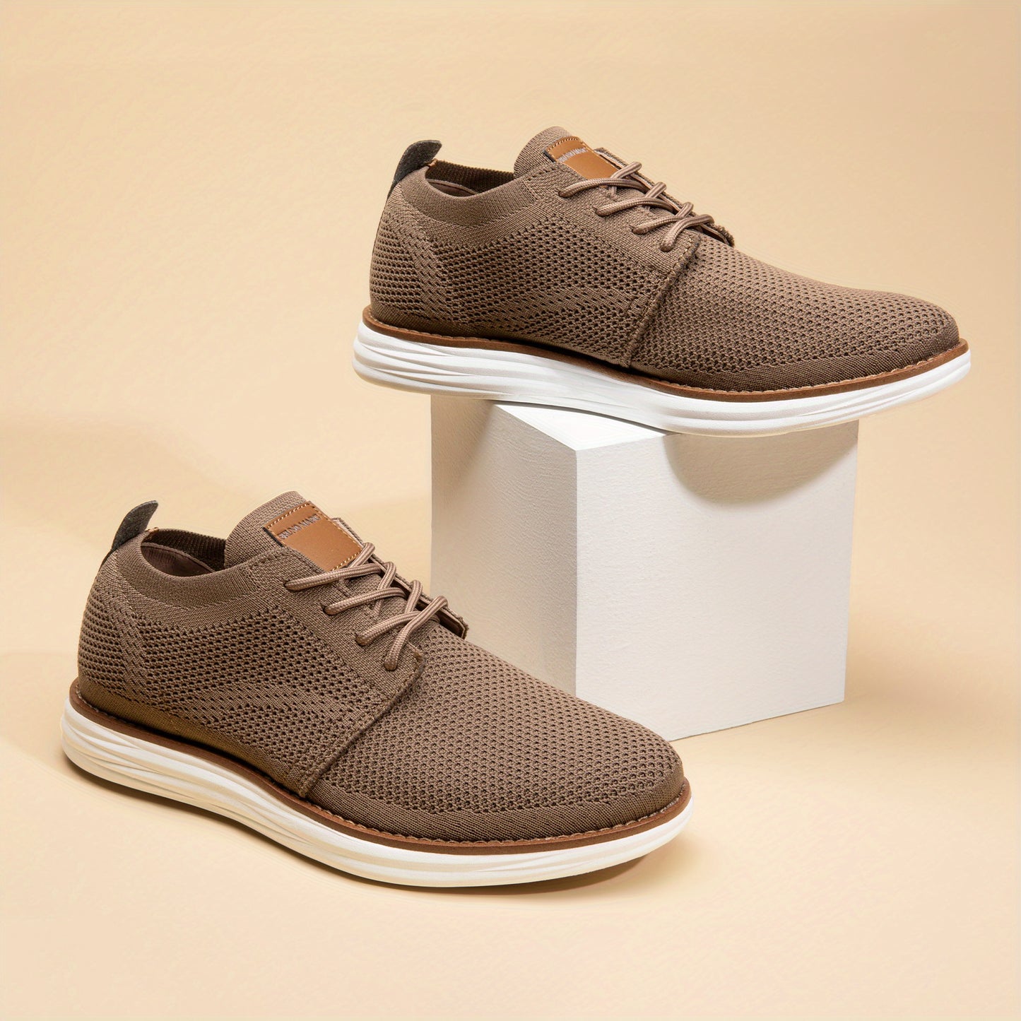 Men's KnitFlex Breeze Mesh Sneaker Oxford Lace-Up Lightweight Casual Athletic Walking Shoes Father's Day Gift