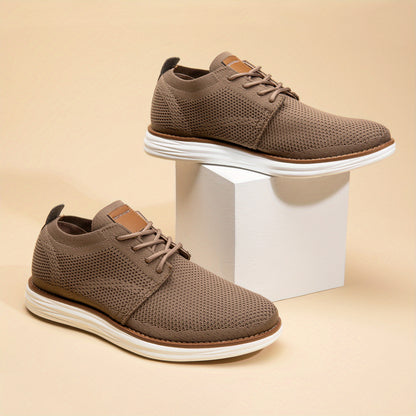 Men's KnitFlex Breeze Mesh Sneaker Oxford Lace-Up Lightweight Casual Athletic Walking Shoes Father's Day Gift
