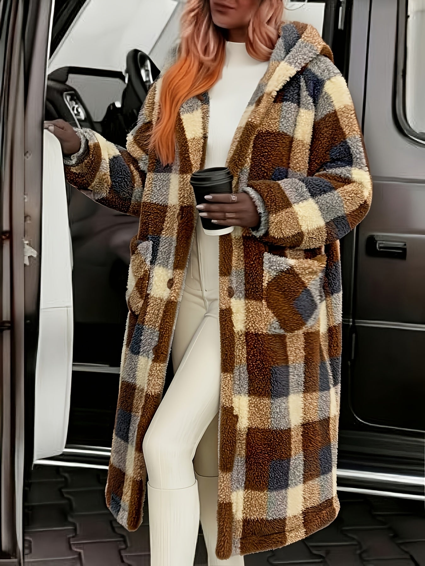 Grey Powder Blue Rice Home Coat Ladies Black Five Exclusive Warm Thick And Velvet Long Cute Sweet Home Colorful Plaid Home Pajamas Christmas Coat.