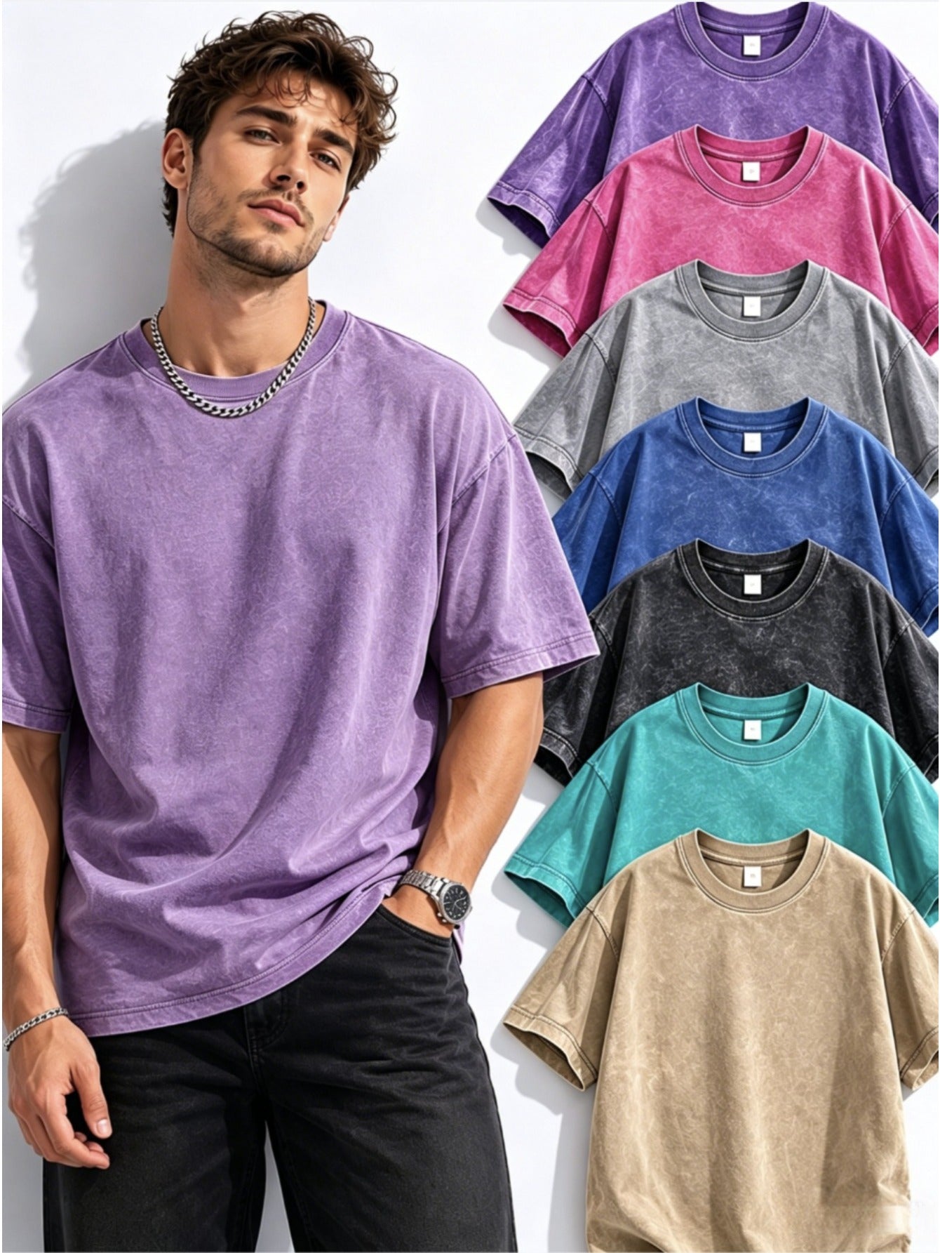 Men's Apricot Oversized Short-Sleeve T-Shirt - product view 4
