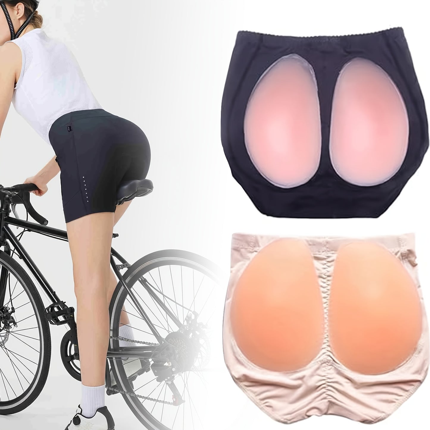 1pc Women'S Hip Shaping Underwear With Removable Silicone Pads, Daily Wear Butt Lifting Shapewear Panties