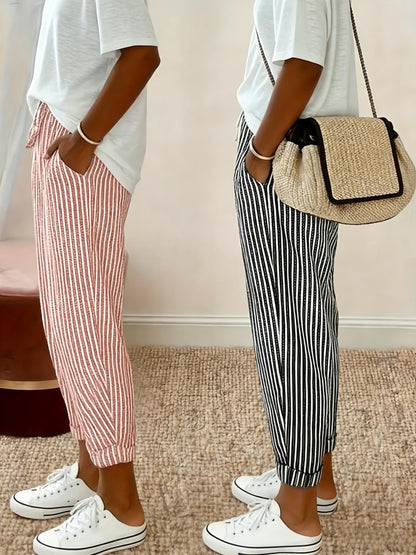 Two-Pack - Color Striped Casual Nine-Pants