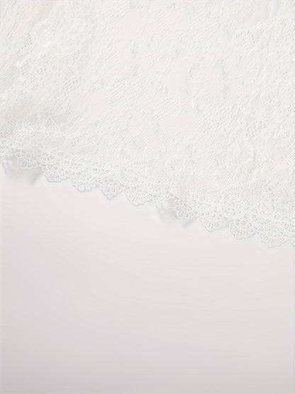 Women's Elegant Lace Cardigan - Semi-Sheer Floral Wedding shawl, Lightweight Bridal Shawl for Bridesmaids, Half-Sleeve Open Front Closure, Formal Party Wrap in, Perfect for Weddings, Proms, Galas - Bridal Party Accessory, Semitransparent Fabric, Prom Acce