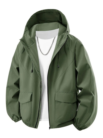 Men's Outdoor Windproof Jacket, Autumn Winter Casual Hiking Windproof Overcoat, Versatile Urban Outdoor Wear