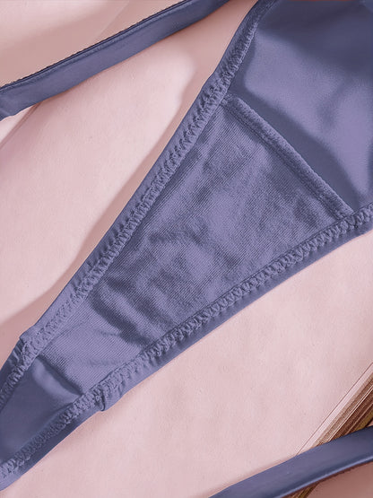 5pcs of Alluring Thongs for Women, Adorned with Rhinestones, Featuring a Low-Rise Design. These Soft And Breathable Panties Offer Comfort And Good Elasticity, Making Them Ideal for Everyday Wear, Sports