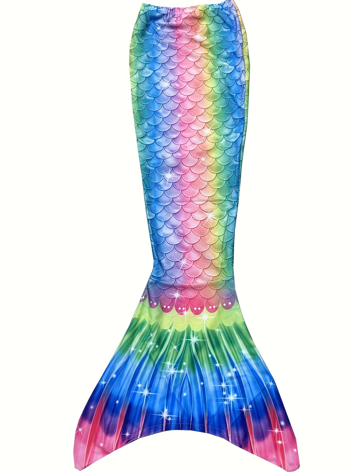 5-Piece Mermaid Tail Costume Princess Mermaid Outfit, Mermaid Dress Halloween Costume for Kids, Cosplay Clothes, Girls' Clearance Sale, Christmas Outfits Sets, Halloween Disguise for Girls