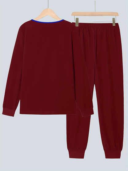 2pcs Women's V-Neck Matte Suit with Long Sleeve Stretch S Uniform Work Clothes Washable Pockets Breathable Elastic Top And Waist Cord Pocket Pants Set
