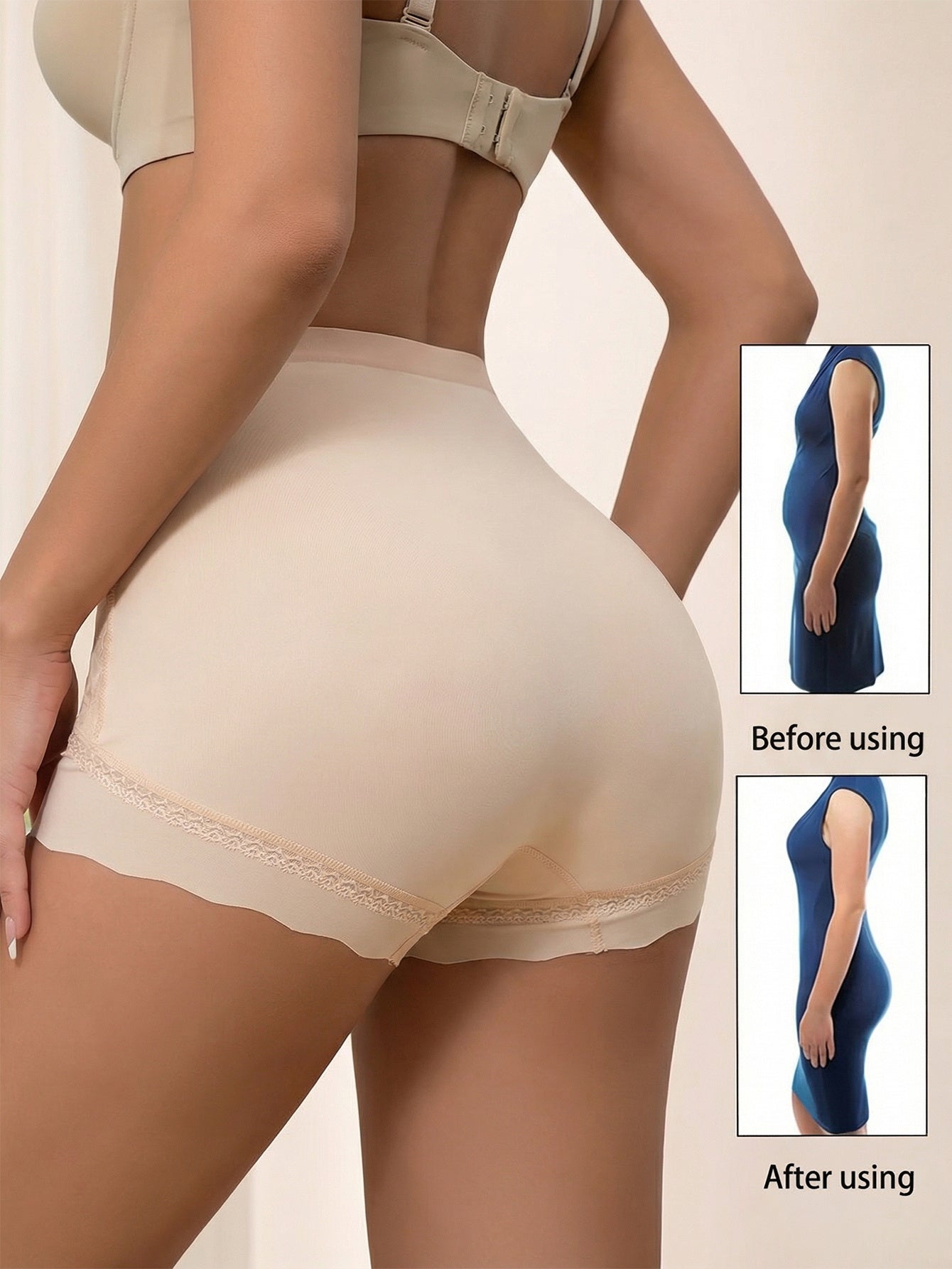 3pcs Women's High-Waisted Underwear - Tummy Butt Lifting Panties with Floral Print, Shaping Briefs for Casual Attire, Breathable Soft Lingerie (3 Months Supply)