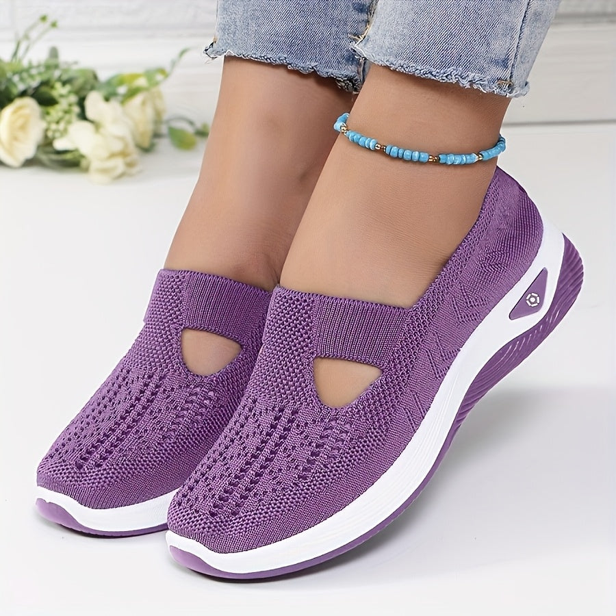 Women'S Breathable Mesh Sleeve Sneakers - Lightweight And Comfortable Walking Shoes, PVC Sole And Cloth Shoe Pad - Multi-Color Multi-Purpose All Season Shoes