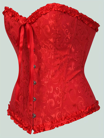 Palace Style Corset with Boning to Shape Waist And Push Up Bust, Sexy Jacquard Shapewear Top, Suitable for Wearing with A Dress, for Halloween Christmas