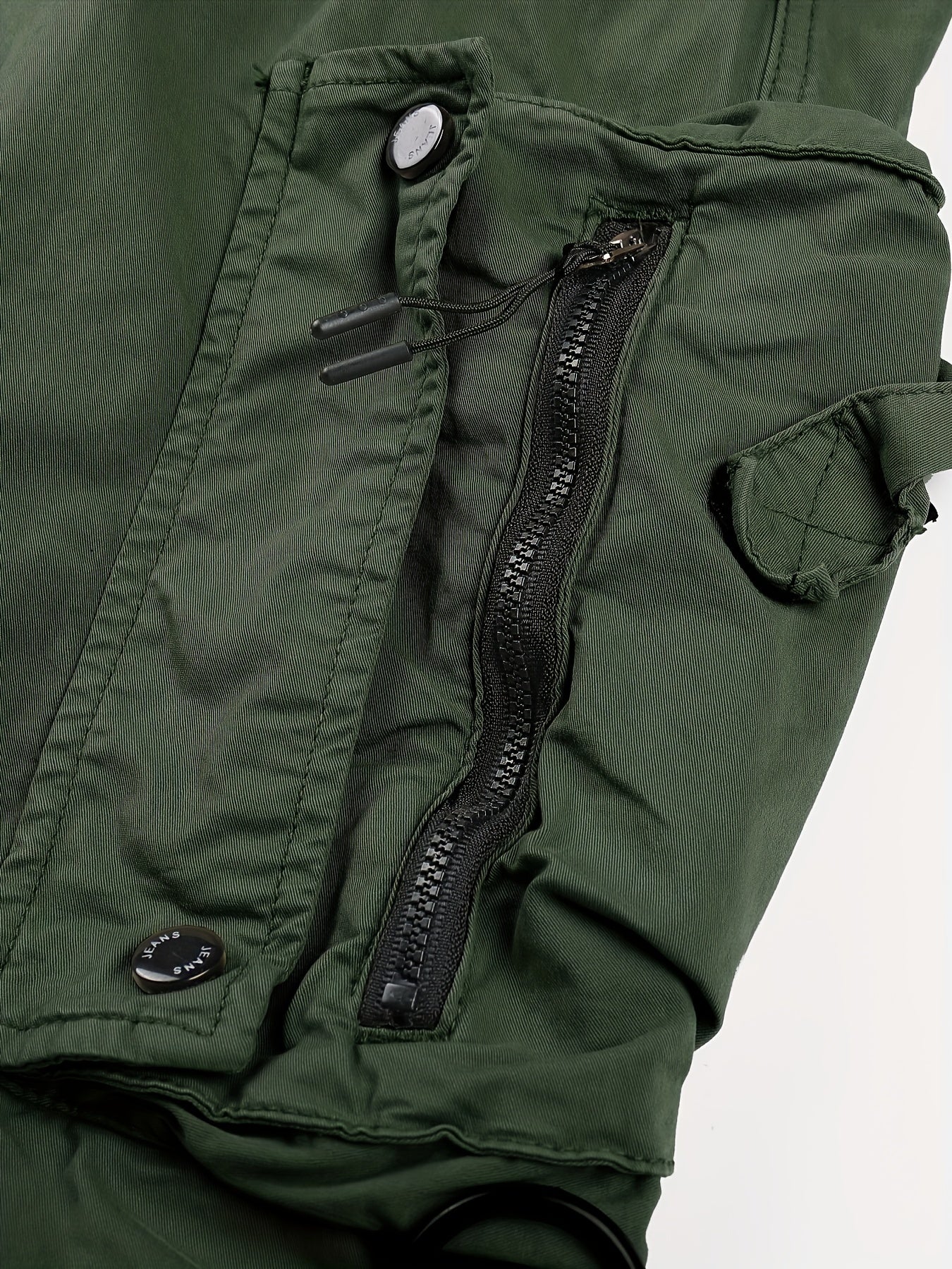 Solid Cargo Men's Casual Long Pants with Multiple Pockets AndButtons, Outdoor Hiking Camping Mountaineering