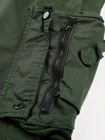 Solid Cargo Men's Casual Long Pants with Multiple Pockets AndButtons, Outdoor Hiking Camping Mountaineering