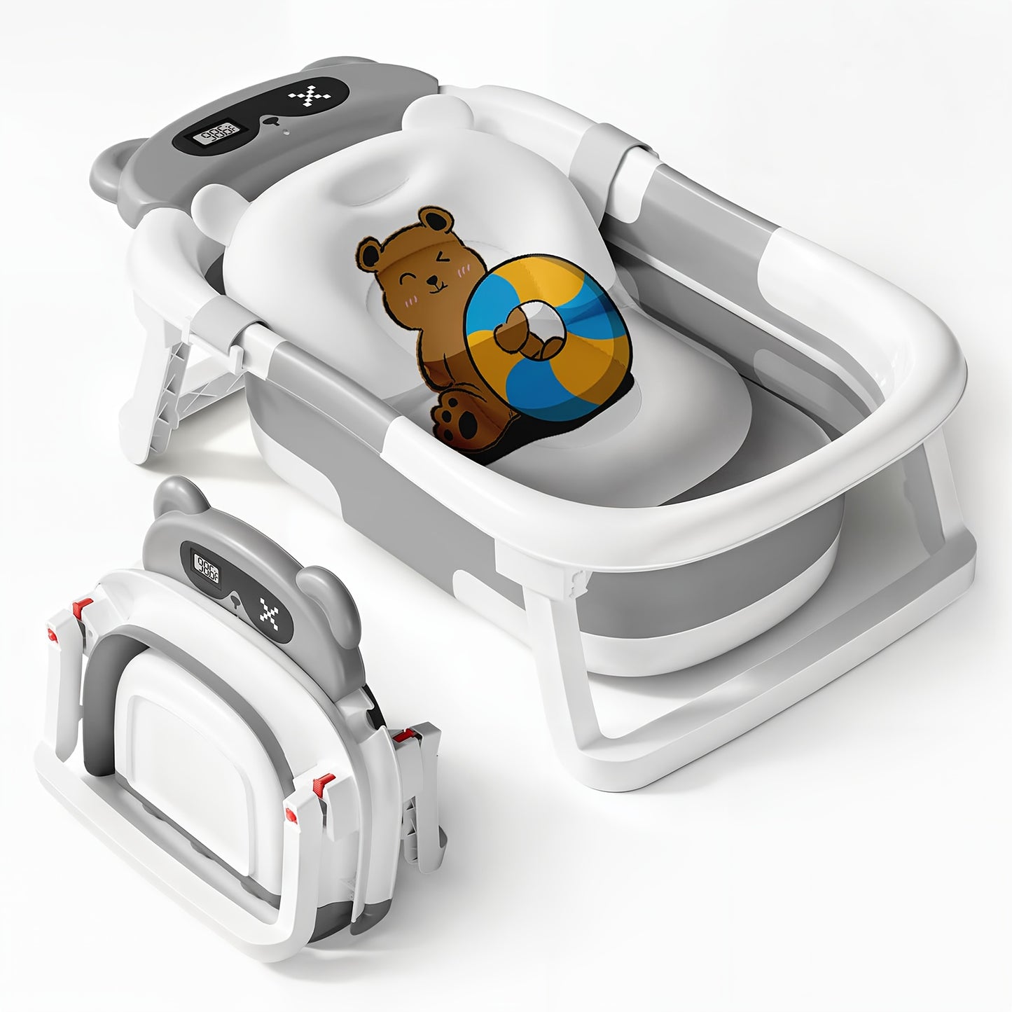 Collapsible Baby Bathtub Suitable for Newborn to Toddler, Portable Travel Bath Tub with Soft Cushion & No-Slip Hanging Base, Detachable, Infant Bath for, Shower, Use - Durable for And